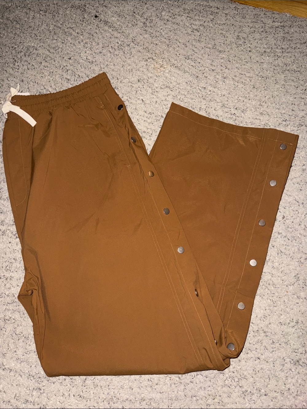 MNML Men's Side-snap Jogger Pants in Brown